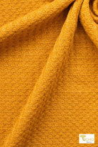 Golden Yellow, Waffle Knit Fabric - Boho Fabrics - Waffle Knits