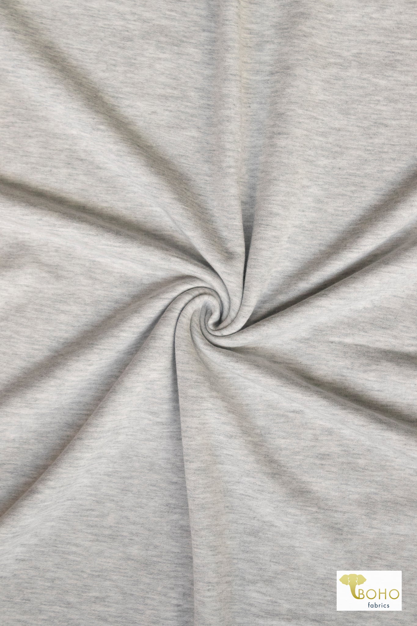 Gray Feather, Brushed French Terry Knit Fabric - Boho Fabrics - French Terry Solid Knit