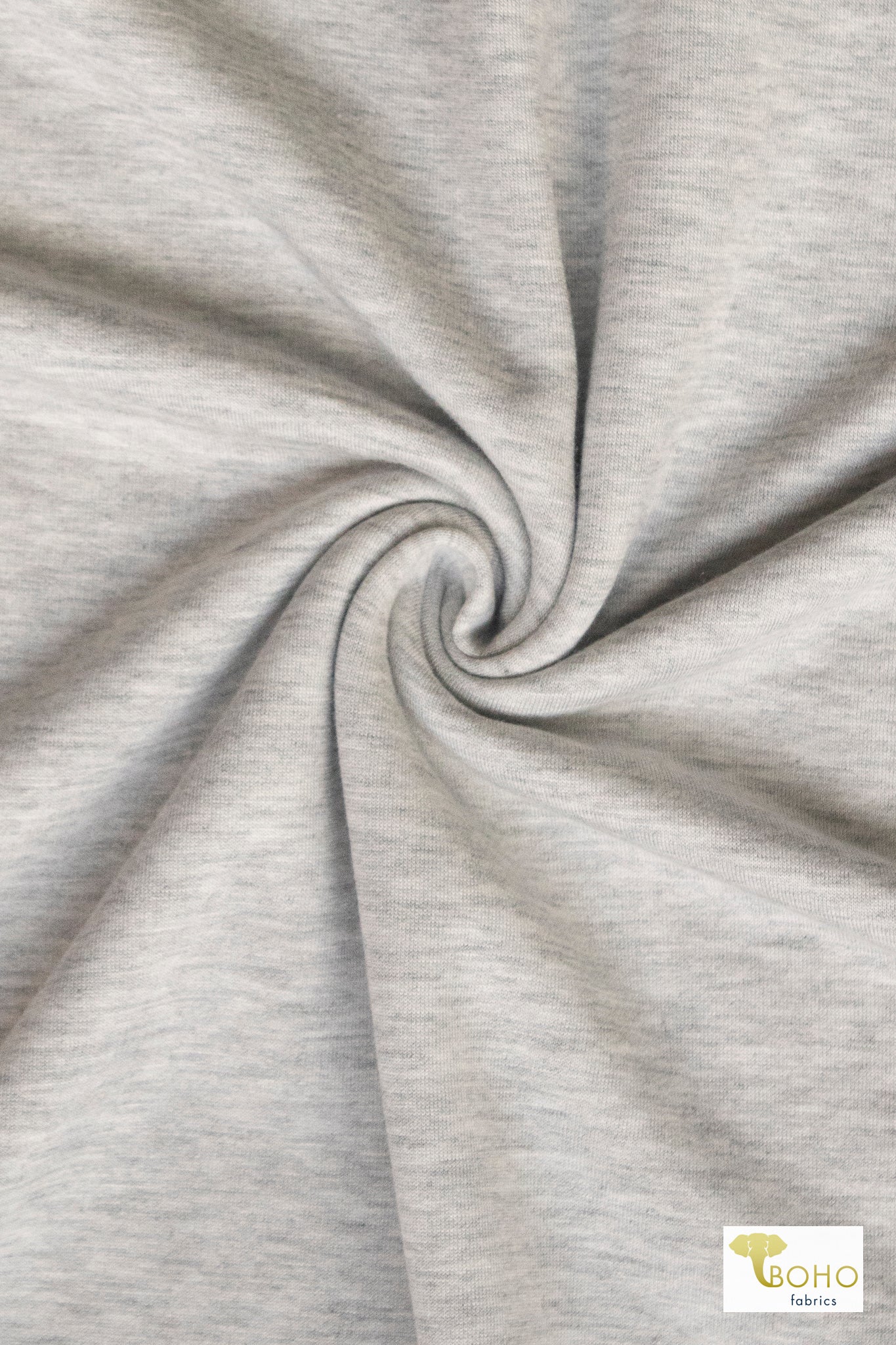 Gray Feather, Brushed French Terry Knit Fabric - Boho Fabrics - French Terry Solid Knit