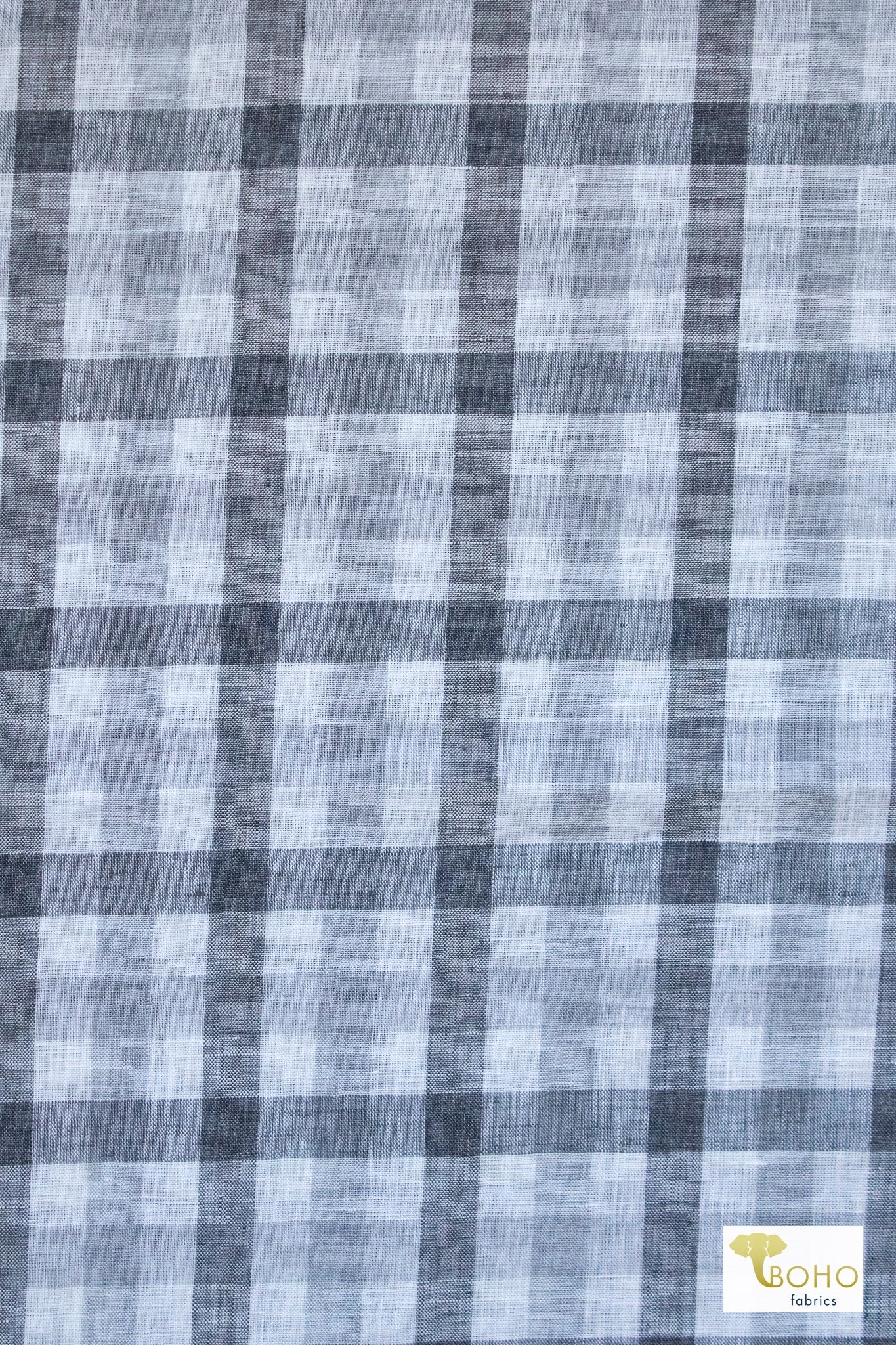 Gray Plaid, Woven Fabric - Boho Fabrics - Shirting, Woven