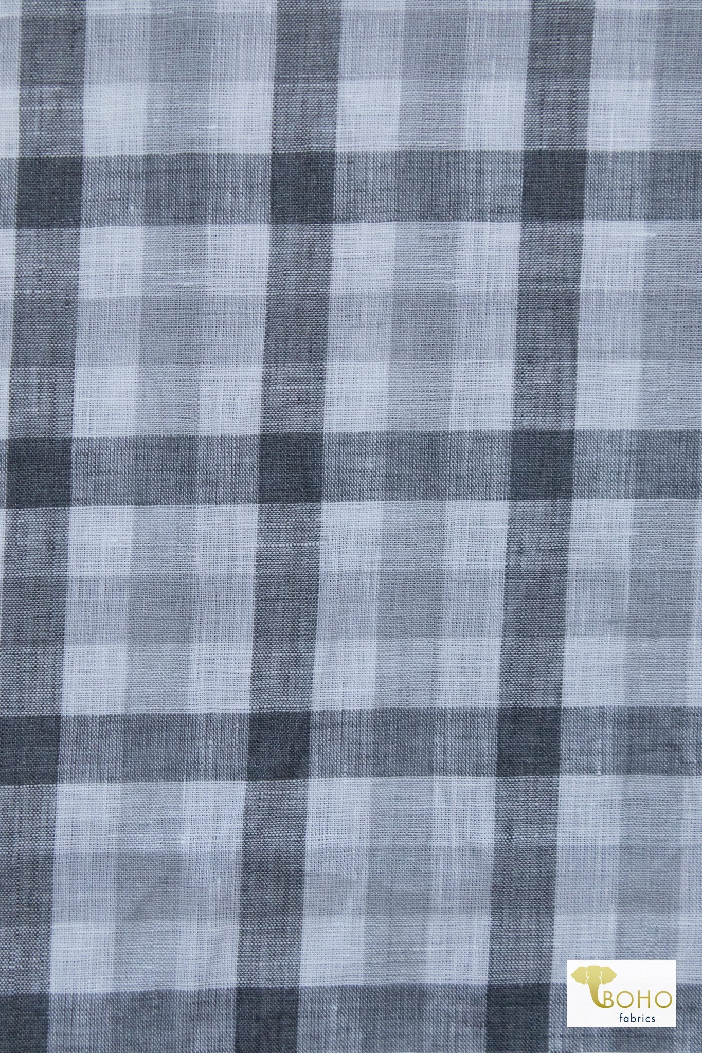 Gray Plaid, Woven Fabric - Boho Fabrics - Shirting, Woven