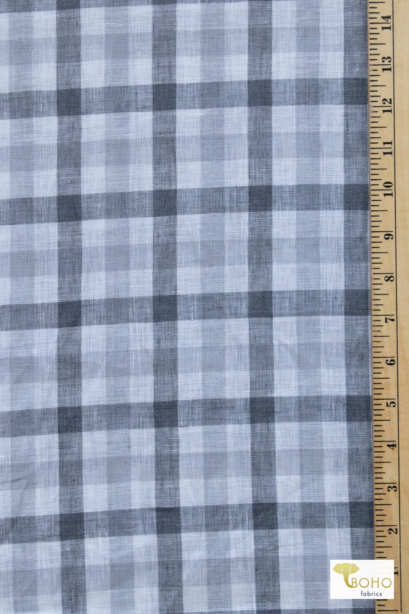 Gray Plaid, Woven Fabric - Boho Fabrics - Shirting, Woven