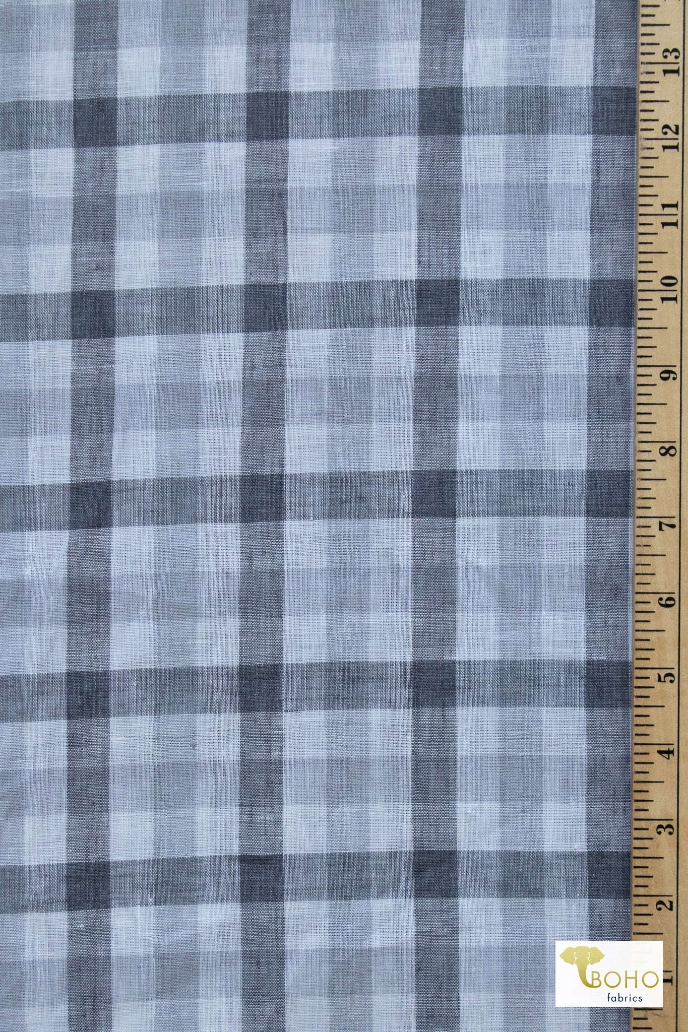 Gray Plaid, Woven Fabric - Boho Fabrics - Shirting, Woven