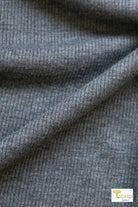 Gray, Rib Knit Fabric - Boho Fabrics - Rib Solid, Knit Fabric