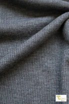 Gray, Rib Knit Fabric - Boho Fabrics - Rib Solid, Knit Fabric