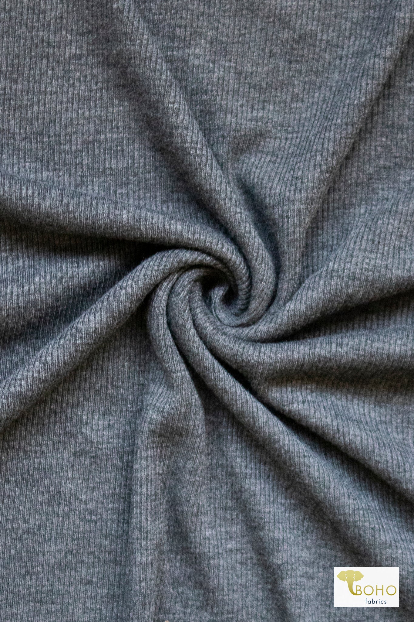 Gray Rib Knit Fabric 9 oz Boho Fabrics