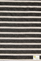 Gray Stripes, French Terry Knit Fabric - Boho Fabrics - French Terry Prints, Knit Fabric