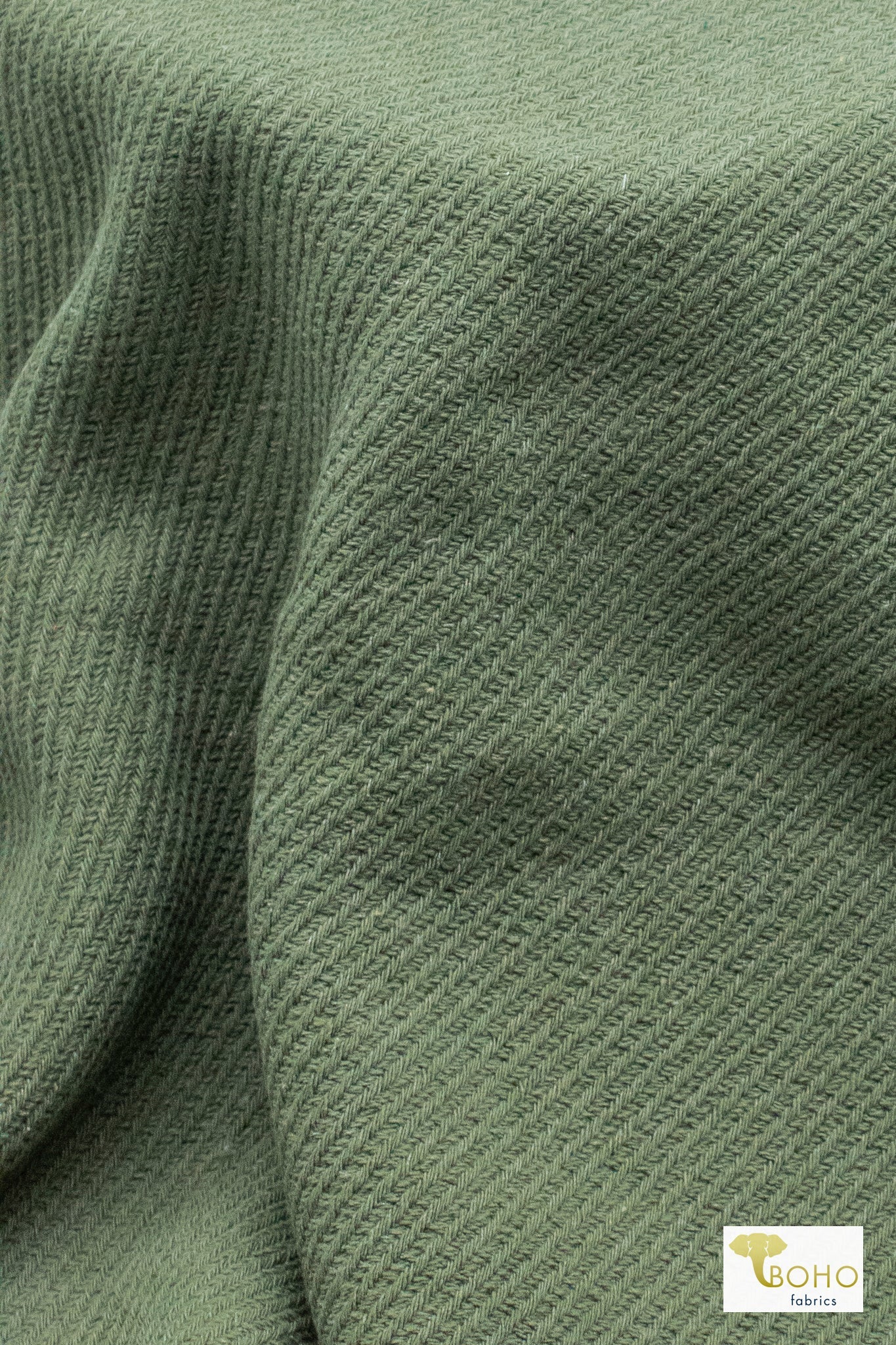 Green Grove, Thick Twill Woven Fabric - Boho Fabrics - Woven Fabric