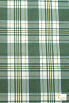 Green Plaid, Stretch Woven Fabric - Boho Fabrics - Stretch Woven