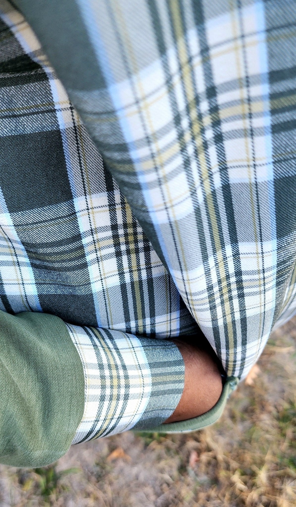 Green Plaid, Stretch Woven Fabric - Boho Fabrics - Stretch Woven