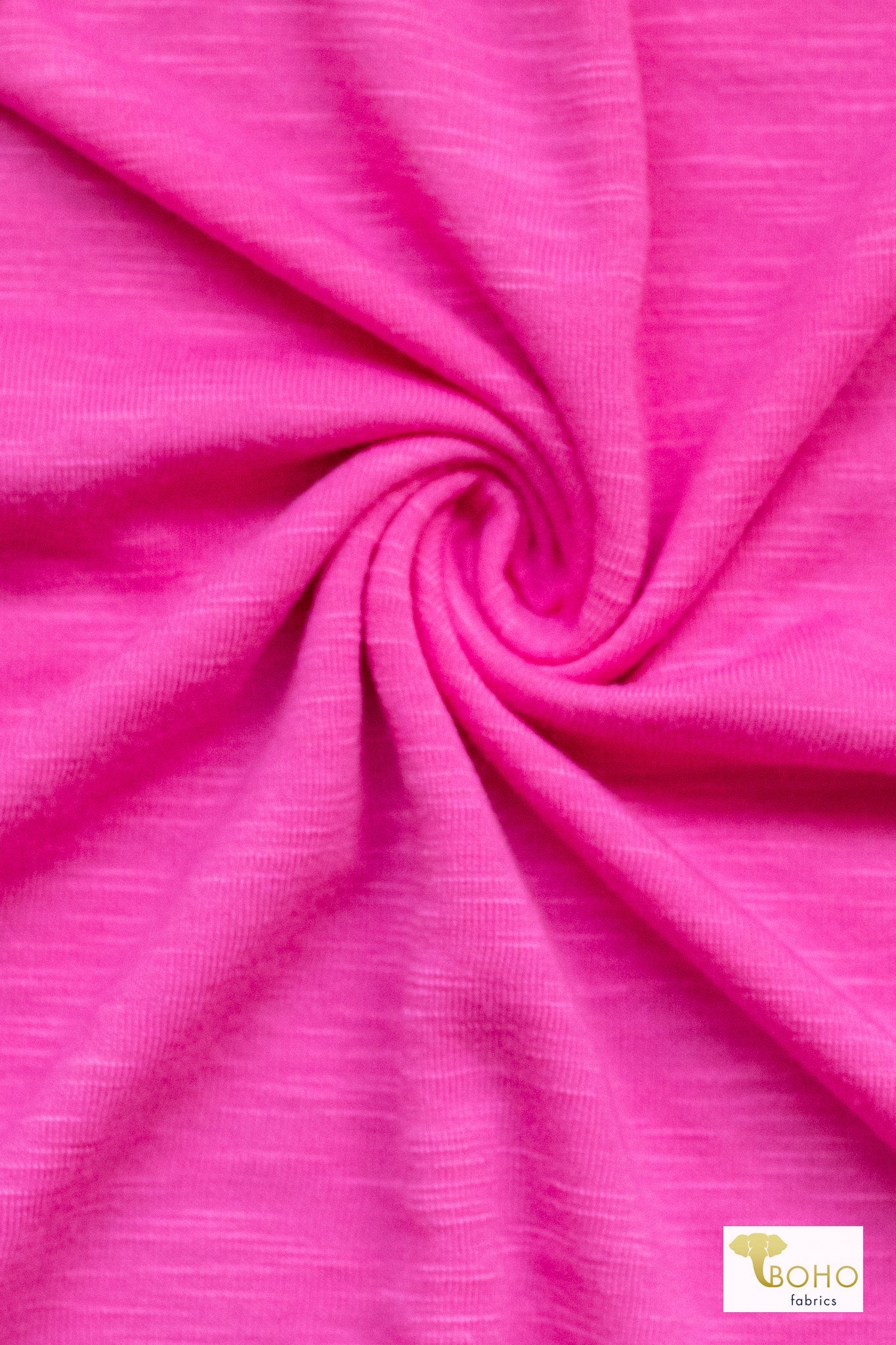 Hot Pink Rayon Slub, Knit Fabric - Boho Fabrics - Rayon Jersey Solid, Knit Fabric