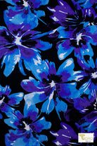 Indigo Blossom, Large Scale Florals, DTY Knit - Boho Fabrics - ITY/DTY Knits