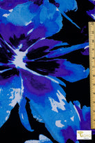 Indigo Blossom, Large Scale Florals, DTY Knit - Boho Fabrics - ITY/DTY Knits