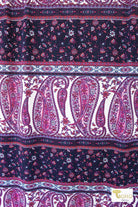 Last Cuts! Lilac Paisley, Jersey Knit Fabric. - Boho Fabrics - Jersey Knit Printed Fabric