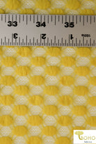 Last Cuts! Polka Dot in Lemon Yellow. Stretch Lace. SL-107-YELL - Boho Fabrics