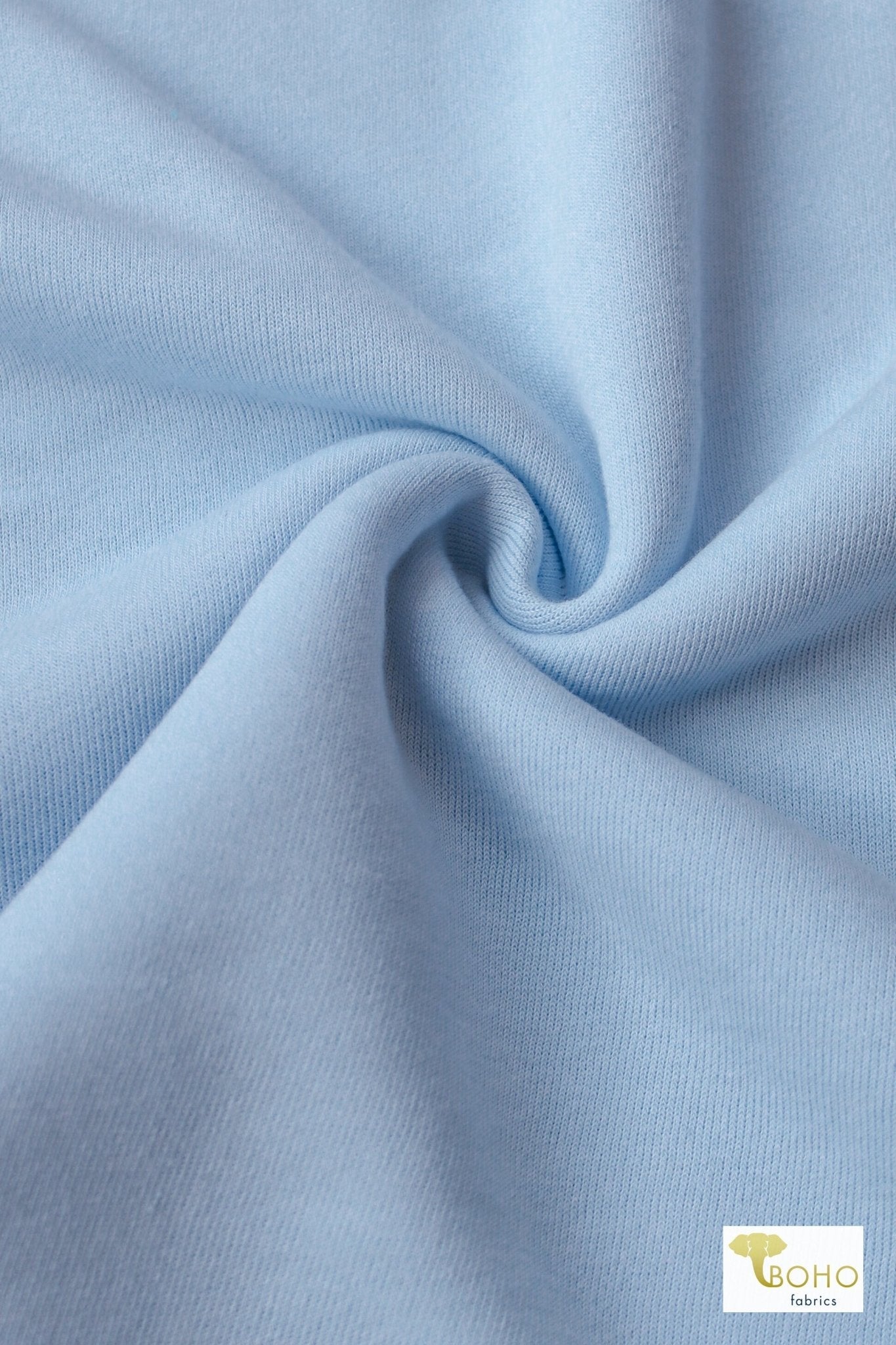 Limited Yardage - Year End Edit Special! Light Baby Blue, Sweatshirt Fleece. - Boho Fabrics - Sweatshirt Fleece