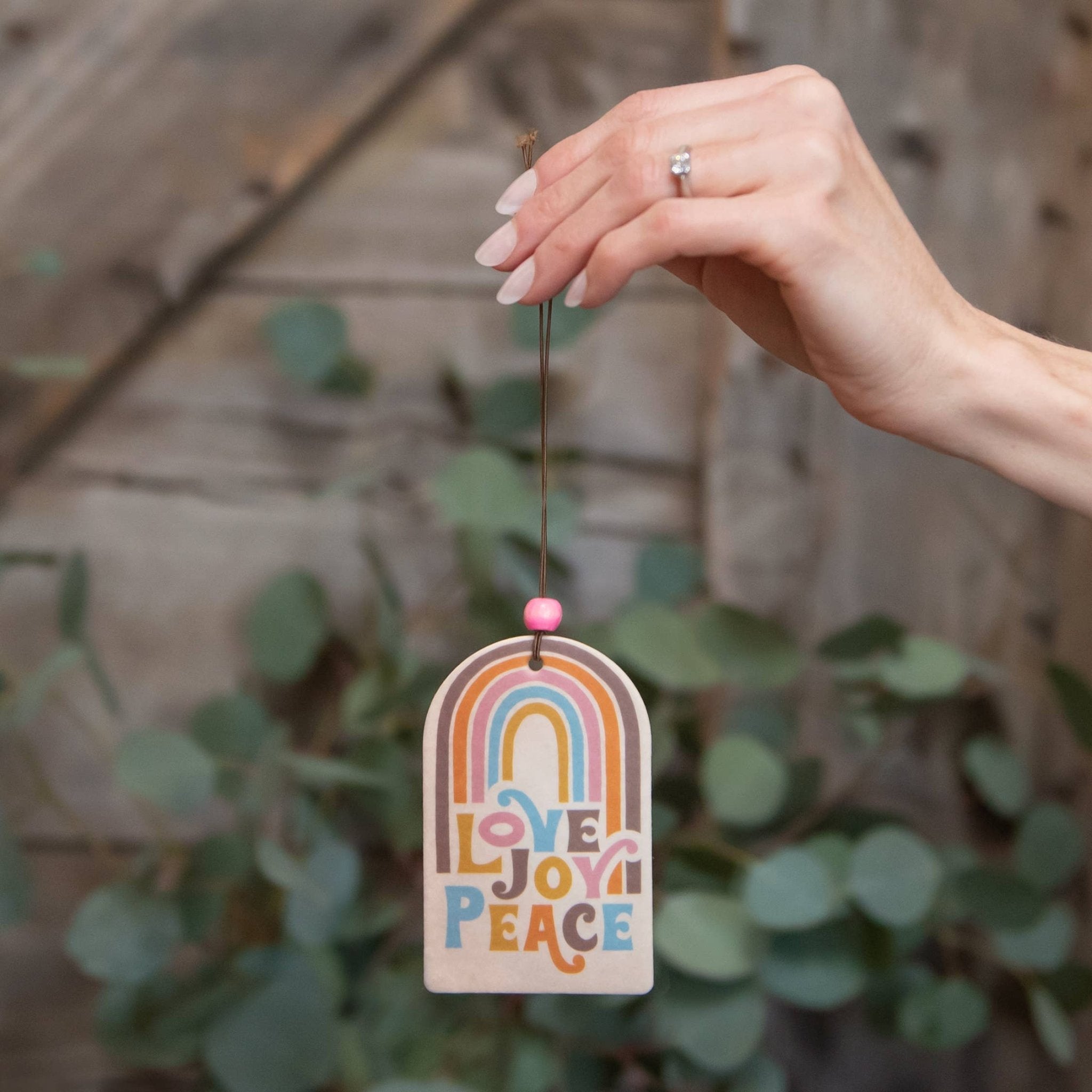 Love Joy Peace Rainbow Car Air Freshener - Pack of 2 - Boho Fabrics - 