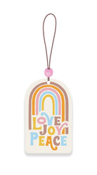 Love Joy Peace Rainbow Car Air Freshener - Pack of 2 - Boho Fabrics - 