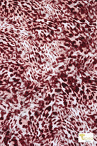 Maroon Jaguar, Swim Knit Fabric - Boho Fabrics - Swim Knit, Printed Fabric