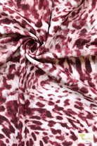 Maroon Jaguar, Swim Knit Fabric - Boho Fabrics - Swim Knit, Printed Fabric