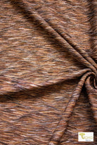 Metallic Brown Waves, Athletic Jacquard Knit Fabric - Boho Fabrics - Athletic Knit Fabric