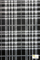 Modern Black Plaid, Ponte Knit Fabric - Boho Fabrics - Ponte Print, Knit Fabric