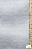 Narrow Gray Stripes, Rayon Spandex Knit Fabric - Boho Fabrics - Rayon Jersey Prints, Knit Fabric