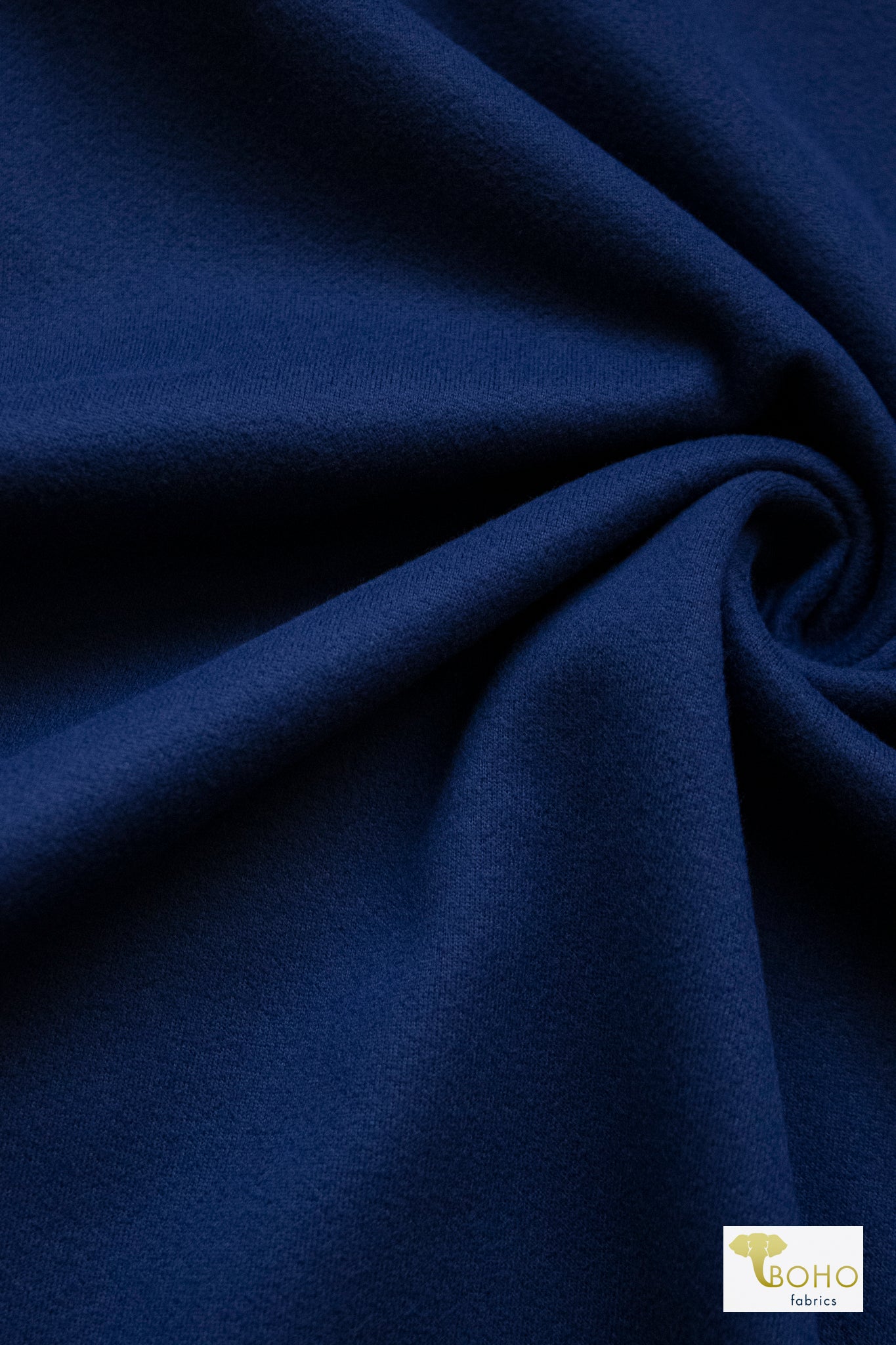 Navy, Brushed Scuba Knit Fabric - Boho Fabrics - Suede Knit Fabric