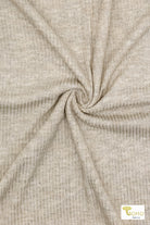 Oatmeal, Brushed Rib Knit Fabric - Boho Fabrics - Rib Solid, Knit Fabric