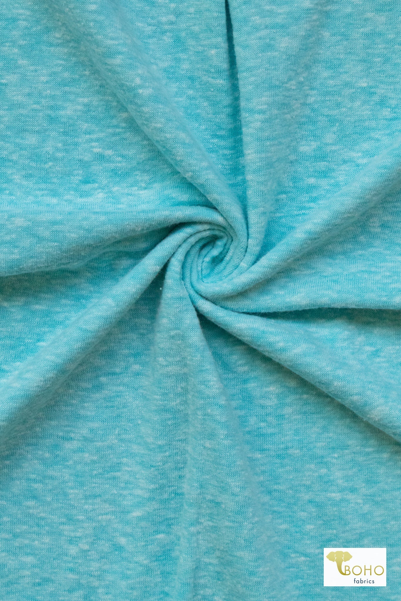 Ocean Blue, Triblend Jersey Knit - Boho Fabrics - Jersey Solid, Knit Fabric