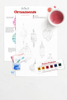 Ornaments watercolor painting kit - Boho Fabrics - 