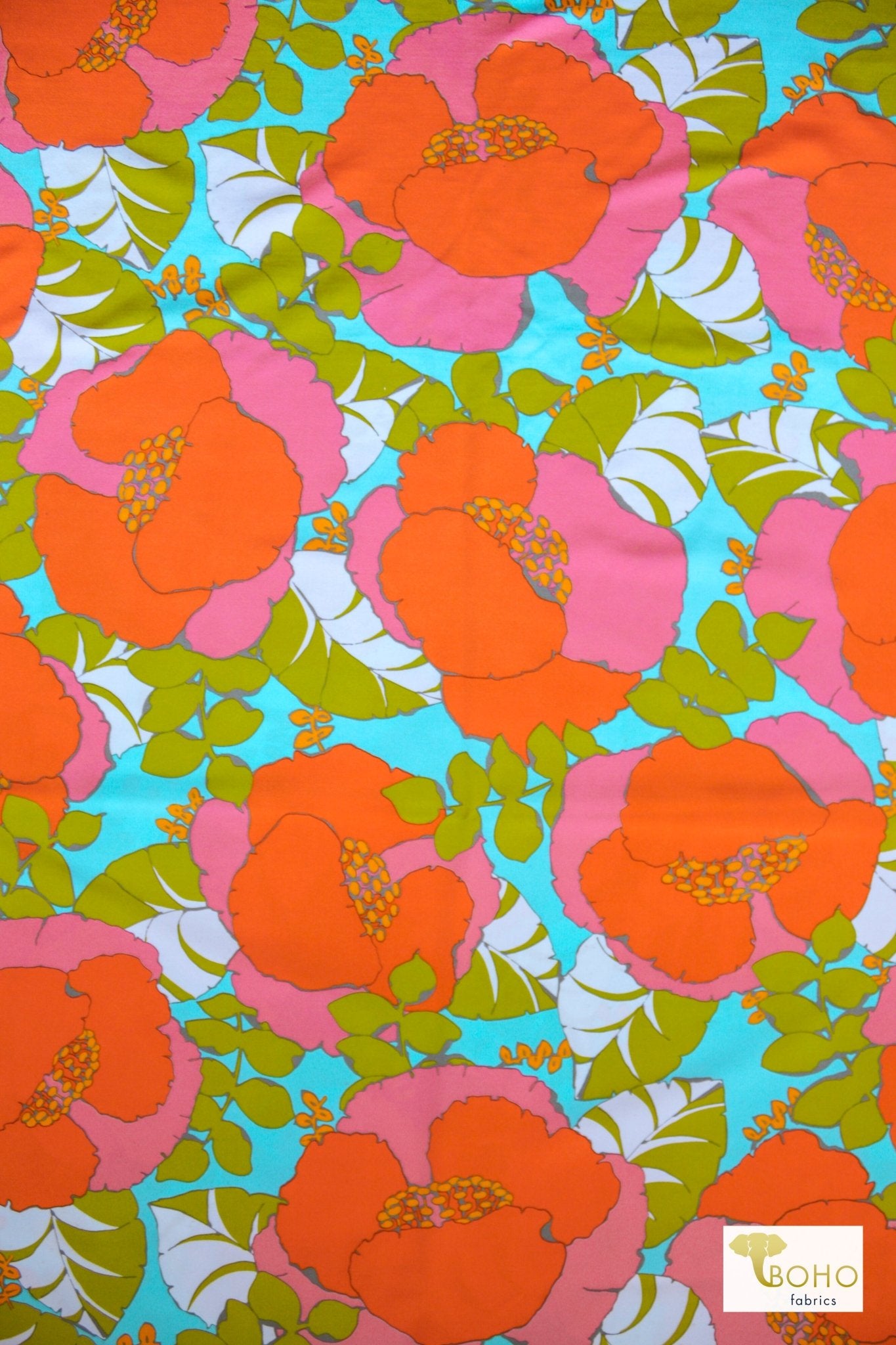 Palm Royale, Swim Knit Fabric - Boho Fabrics - Swim Knit, Printed Fabric