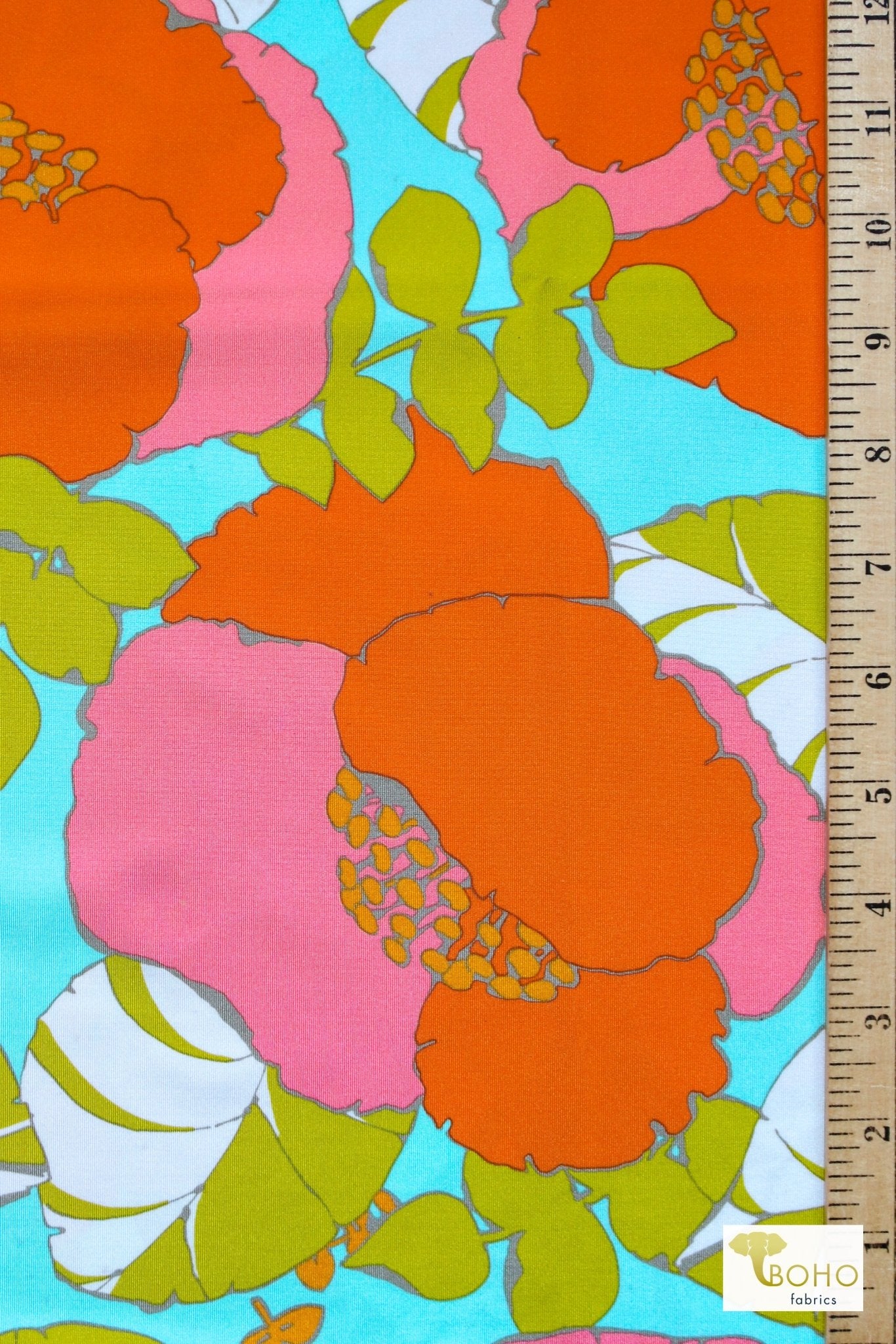 Palm Royale, Swim Knit Fabric - Boho Fabrics - Swim Knit, Printed Fabric