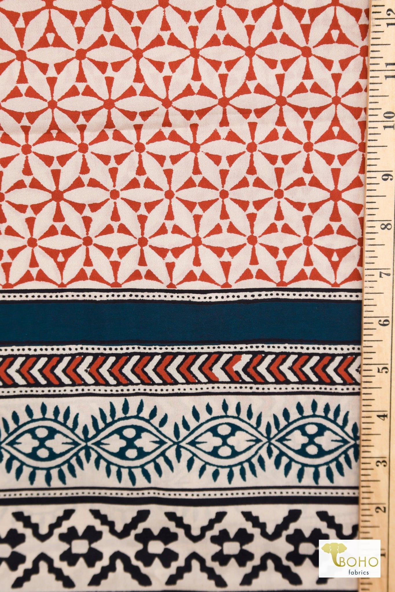 Panel Print, Cotton Sateen Woven Fabric - Boho Fabrics - Shirting, Woven