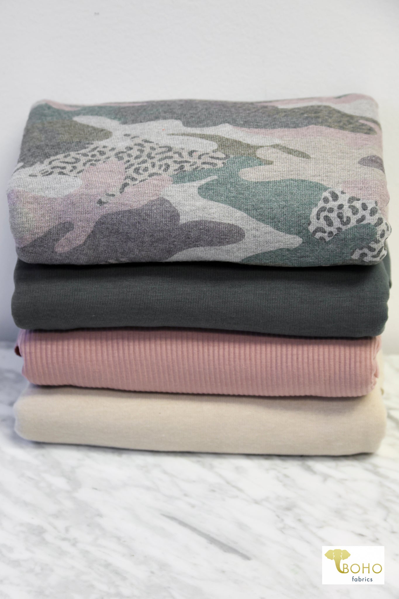 Pastel Animal Camo, Sweater Knit Bundle (CM - SWTR - 06) - Boho Fabrics - Fabric Bundles