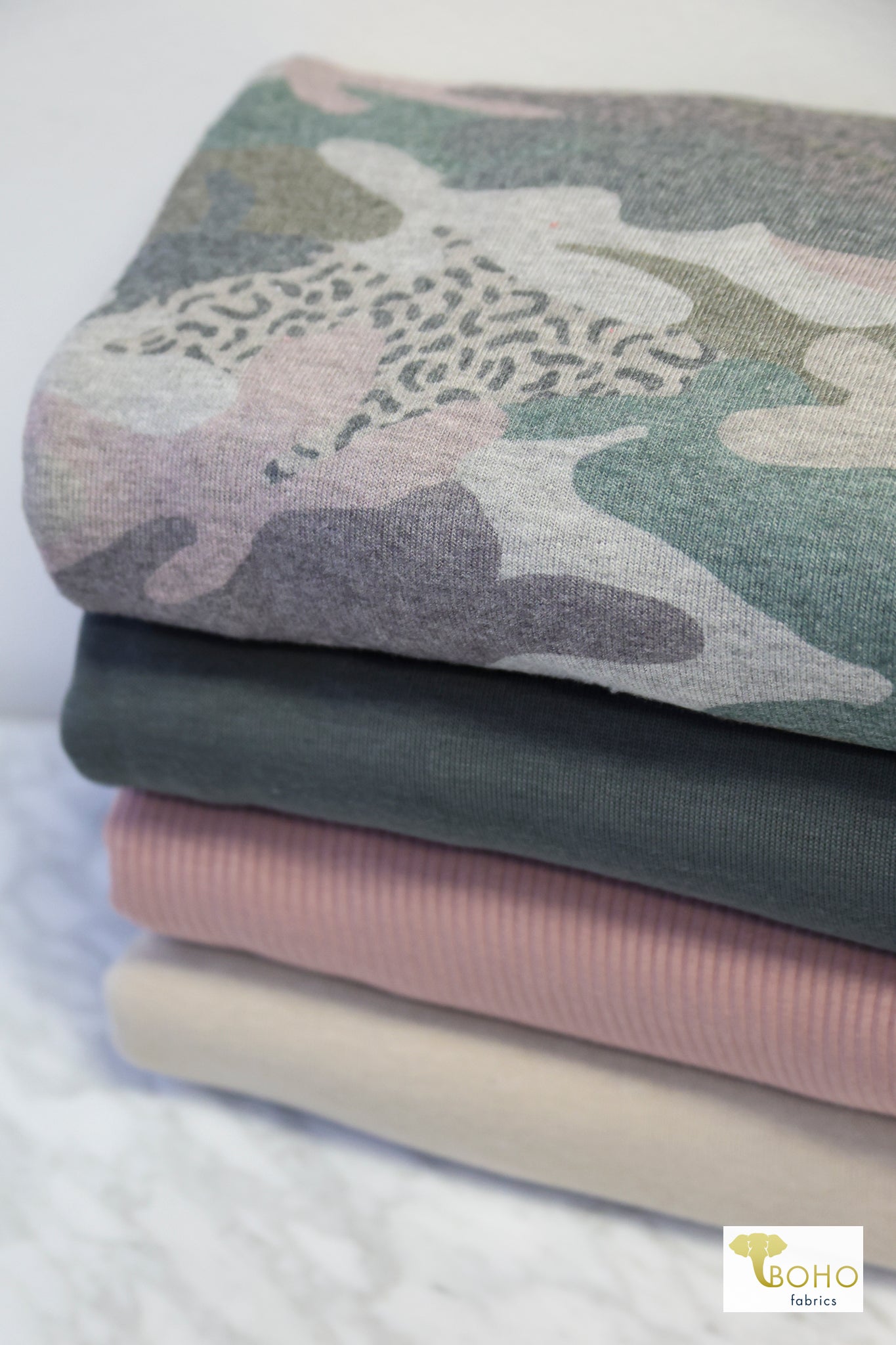 Pastel Animal Camo, Sweater Knit Bundle (CM - SWTR - 06) - Boho Fabrics - Fabric Bundles