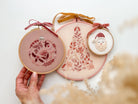 Pink Christmas Tree Embroidery Kit - Boho Fabrics - 