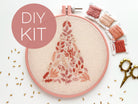 Pink Christmas Tree Embroidery Kit - Boho Fabrics - 