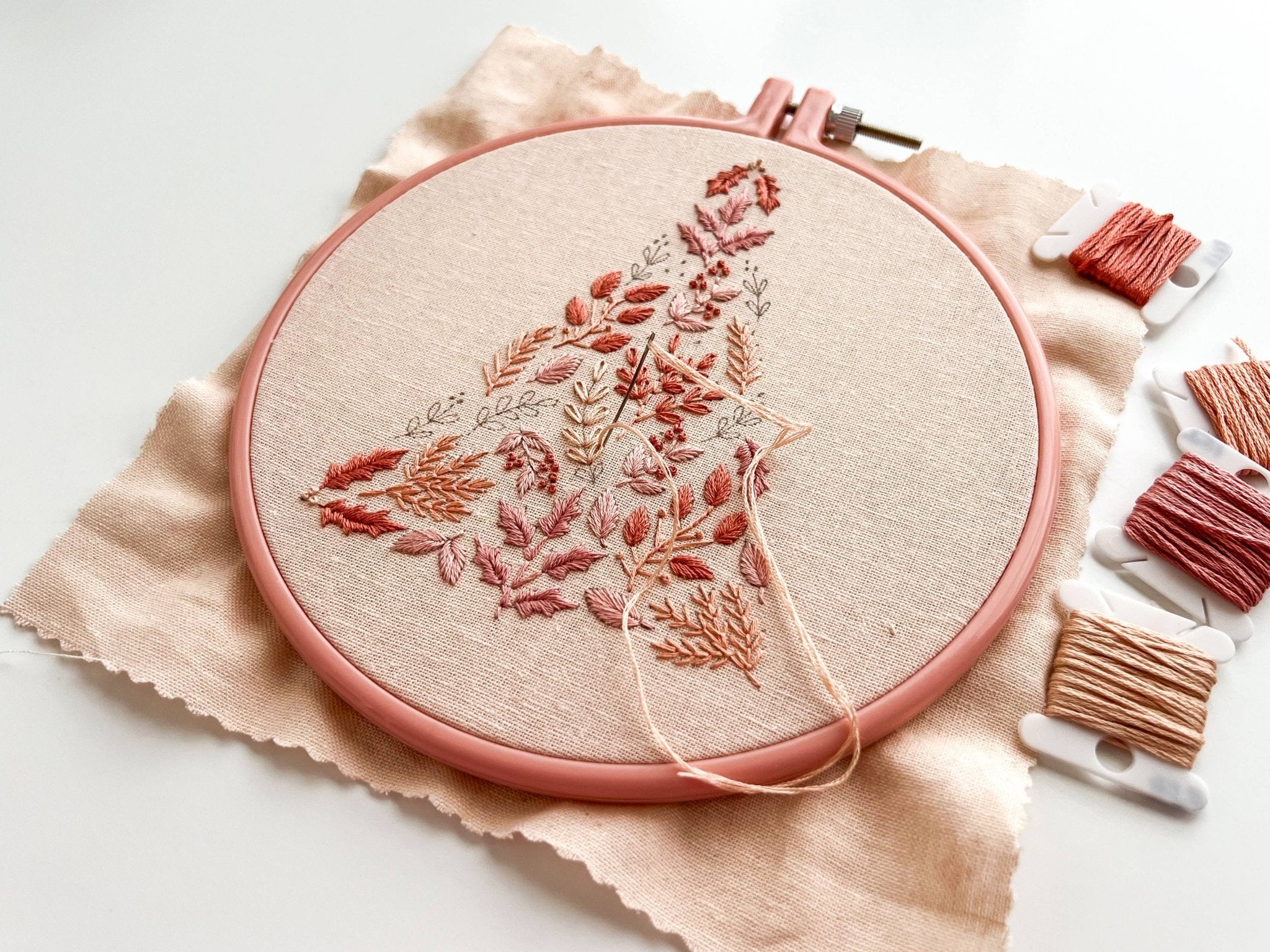 Pink Christmas Tree, Embroidery Kit (PRE - ORDER) - Boho Fabrics - 