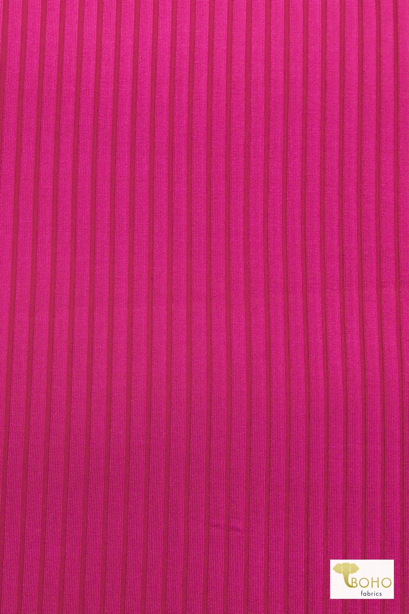 Pink Fuchsia Wide, Athletic Rib Knit Fabric - Boho Fabrics - Athletic Knit Fabric