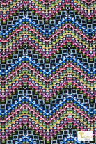 Rainbow Droplets Chevron, Swim/Athletic Knit Fabric - Boho Fabrics - Swim Knit, Printed Fabric