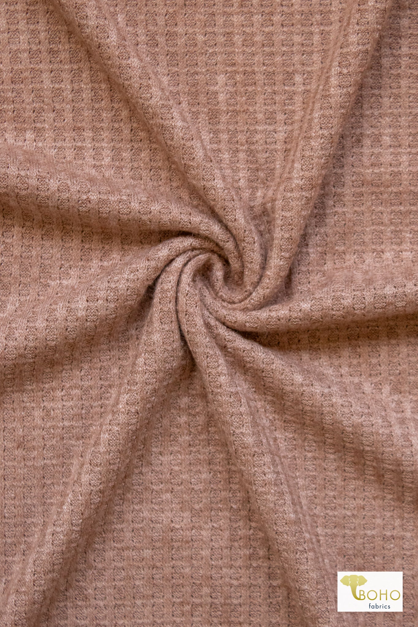 Rose Gold, Waffle Knit Fabric - Boho Fabrics - Waffle Knits