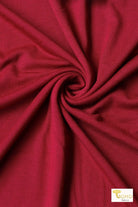 Ruby Red, Solid Rayon Spandex Knit Fabric - Boho Fabrics - Rayon Jersey Solid, Knit Fabric