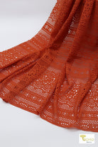 Rust, Chantilly, Stretch Lace Fabric - Boho Fabrics - Stretch Lace Fabric