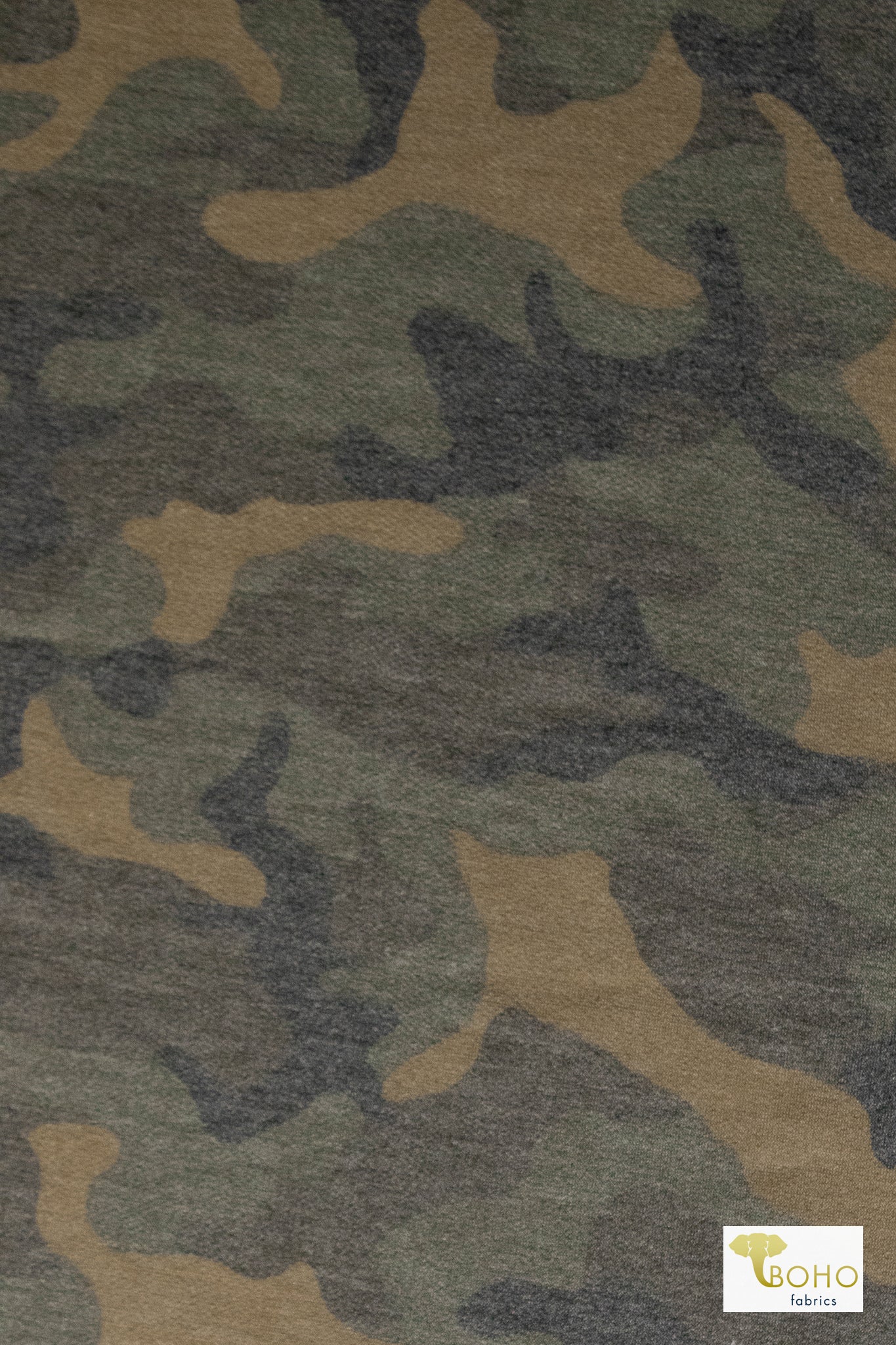 Rustic Camo, French Terry Knit Fabric - Boho Fabrics - French Terry Prints, Knit Fabric