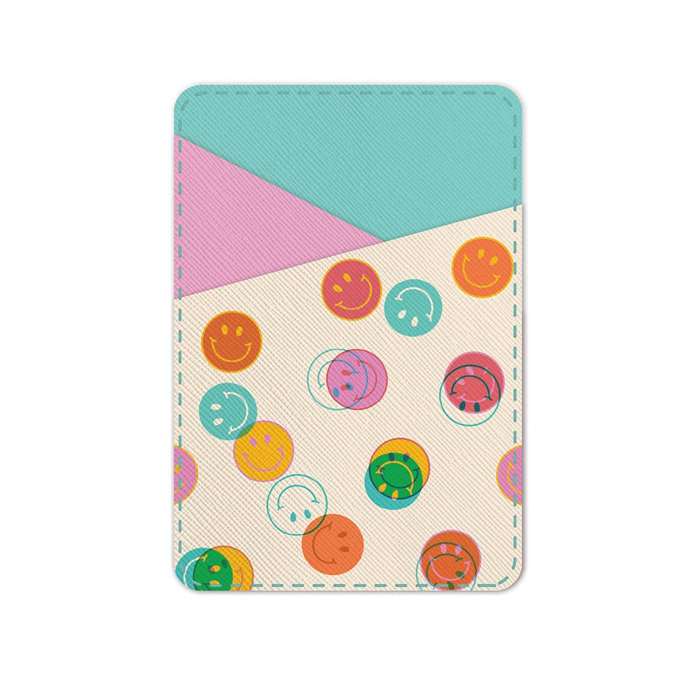 Smiley Trails Stick - On Cell Phone Wallet - Boho Fabrics - 