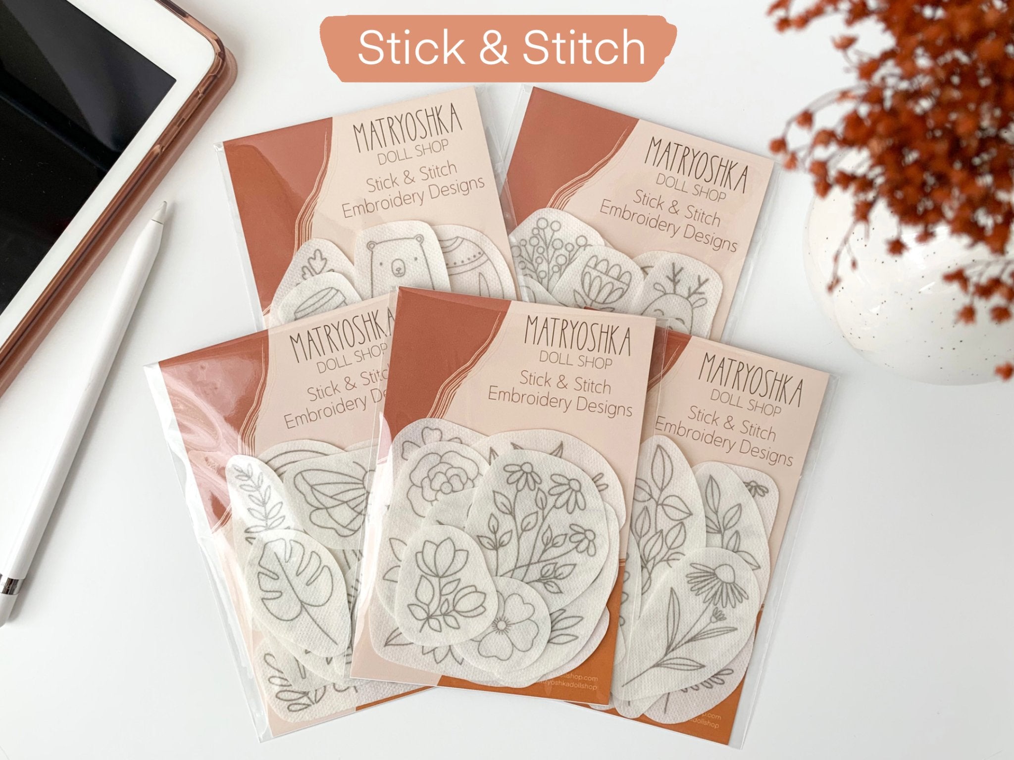 Stick & Stitch Embroidery designs, embroidery patterns (PRE - ORDER) - Boho Fabrics - 