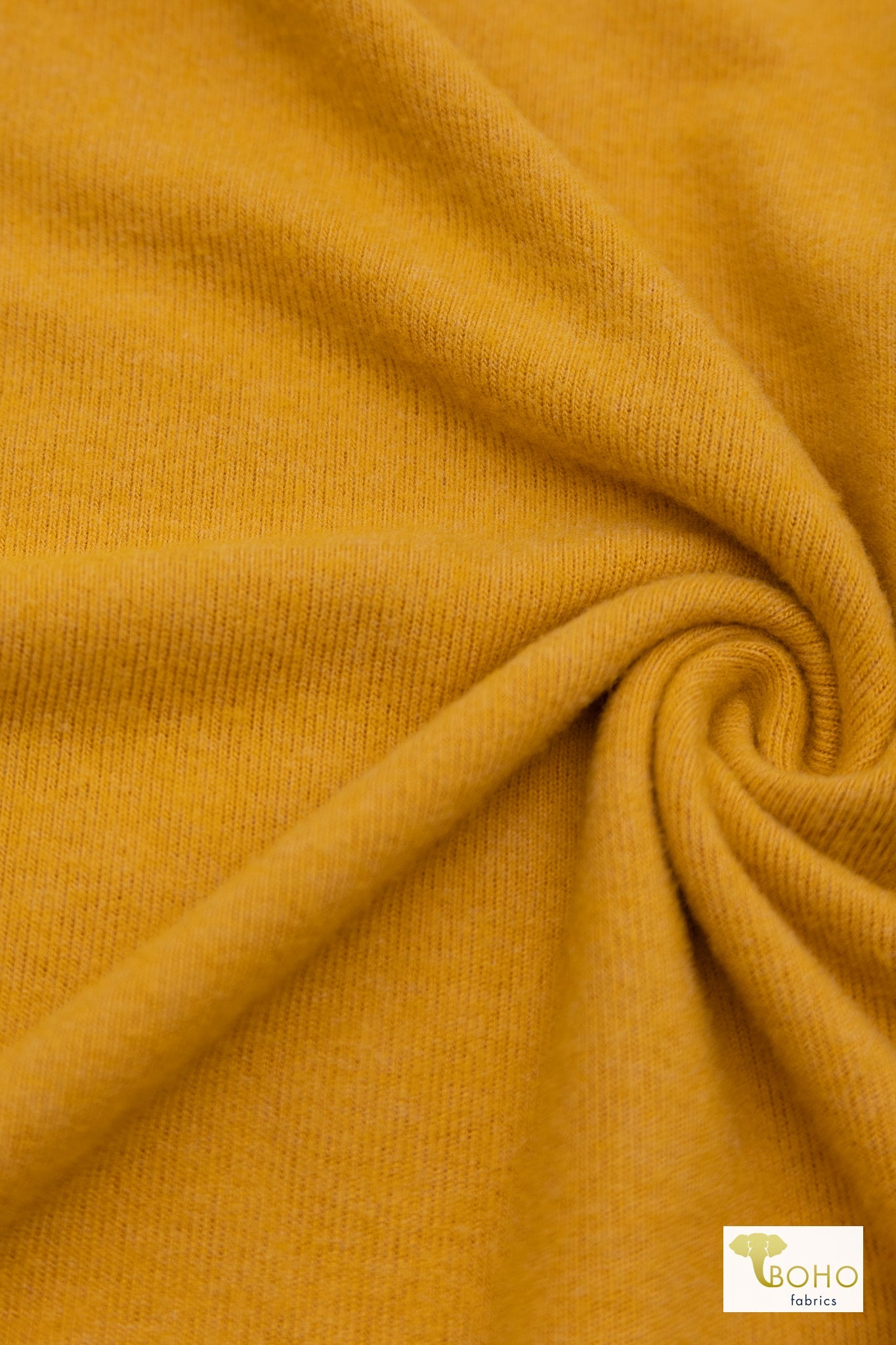 Sunflower Yellow, Solid Brushed Sweater Knit Fabric - Boho Fabrics - Sweater Solids, Knit Fabric