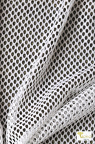 Tempest White Athletic Mesh Fabric. 4 Way Stretch - Boho Fabrics