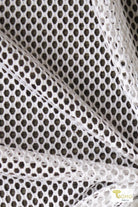 Tempest White Athletic Mesh Fabric. 4 Way Stretch - Boho Fabrics